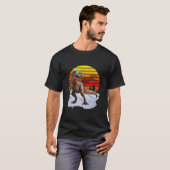 Jurassic T Rex Skiing Retro  World Funny di T-shirt (Voorkant volledig)