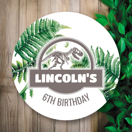 Jurassic Verjaardagsfeestje Ronde Sticker