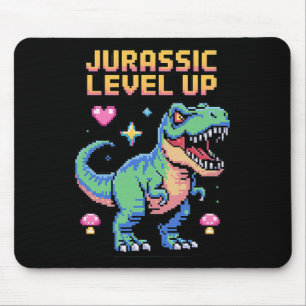 Juric Level Up Pixel Dinosaur Retro Gamer 1  Muismat
