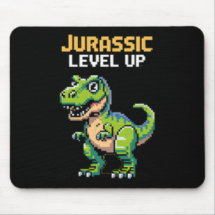Juric Level Up Pixel Dinosaur Retro Gamer  Muismat