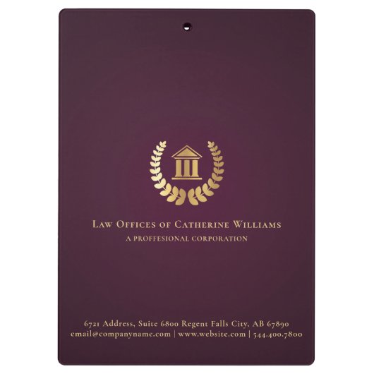 Juridisch Professioneel Advocaat Zakelijk Klembord (Achterkant)