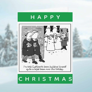 Juridische advocaten en Snowmen gelukkig Kerstmis Kaart