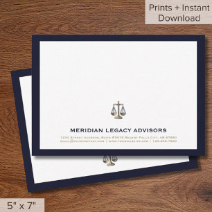Juridische Gerechtigheid Schaal Logo Business Note Kaart