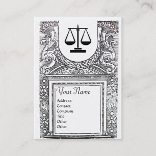 JURIDISCHE KANTOOR, ATTORNEY Black White Monogram Visitekaartje
