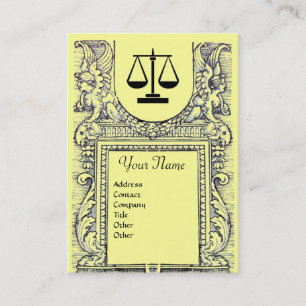 JURIDISCHE KANTOOR, ATTORNEY Monogram, geel Visitekaartje