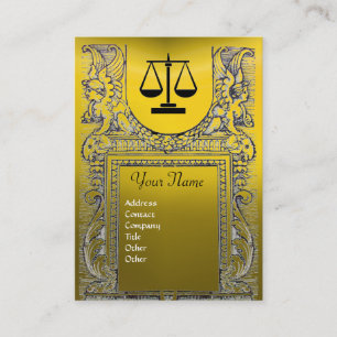 JURIDISCHE KANTOOR, ATTORNEY Monogram geel Visitekaartje