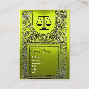 JURIDISCHE KANTOOR, ATTORNEY Monogram geel Visitekaartje