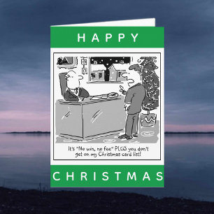 Jurist advocaat en cliënt Cartoon Prettig kerstfee Kaart