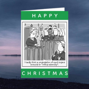 Juristen Courtroom Cartoon Happy Kerstmis Kaart