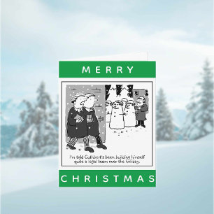 Juristen En Sneeuwmannen Cartoon Kerstmis Kaart