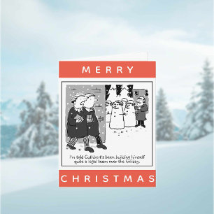 Juristen en Snowmen Cartoon Kerstmis Kaart