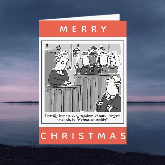 Juristen Funny Courtroom Cartoon Kerstmis Kaart
