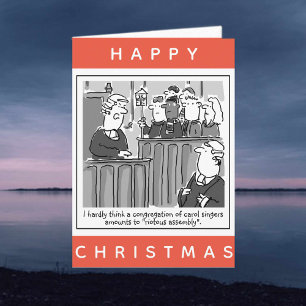 Juristen Rechtbank Cartoon Gelukkig Kerstmis Kaart