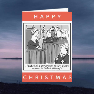 Juristen Rechtbank Cartoon Prettig Kerstfeest Kaart