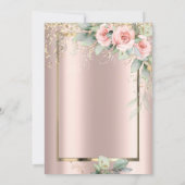 Jurk, Confetti Rozen Roos Goud 50ste Verjaardag Kaart (Achterkant)