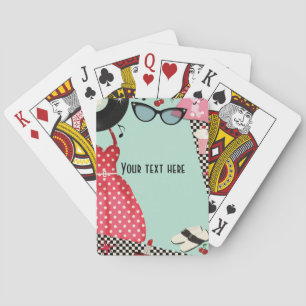 Jurk in stijl van de jaren 50 Retro Vintage 50's o Speelkaarten