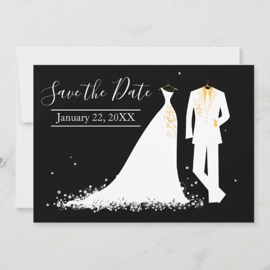Jurk & Tux - Save the Date Kaart (Voorkant)
