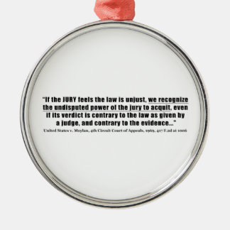 Jury Nullification United States v. Moylan 1969 Metalen Ornament