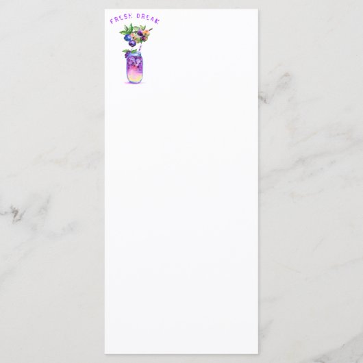 Jus de bleuets Boire Fruits Party Menu (Dos)