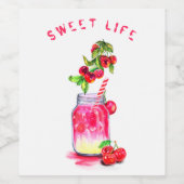 Jus de cerise Cool Boire Fruits Fête Étiquette de  (Étiquettes simples)