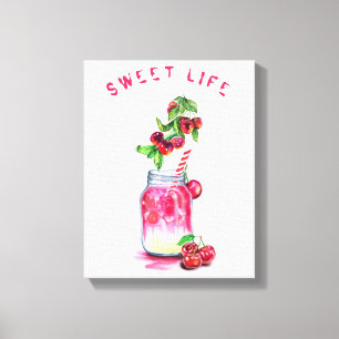 Jus de cerise Cool Boire Fruits toile Imprimer