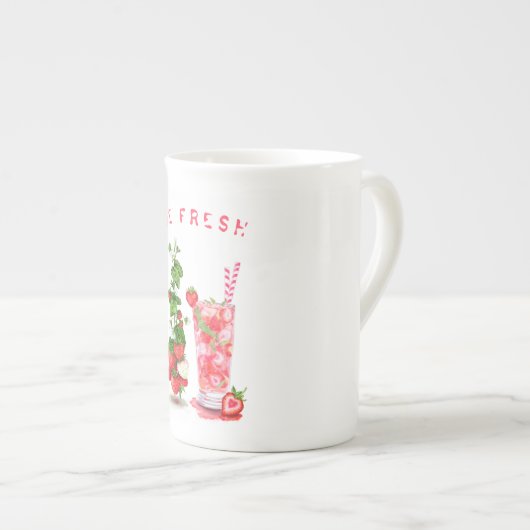 Jus de fraise Cool Boire Fruits d'été Mug (Devant droit)