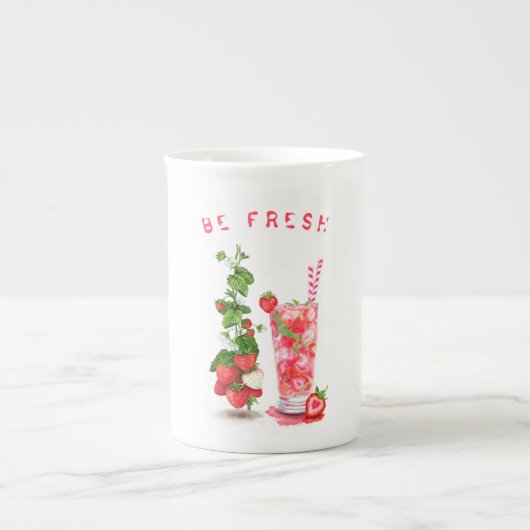 Jus de fraise Cool Boire Fruits d'été Mug (Devant)