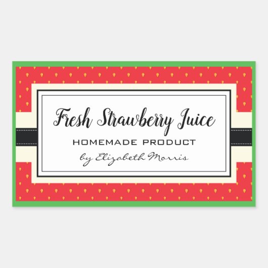 Jus de fraise frais étiquette produit maison (Devant)