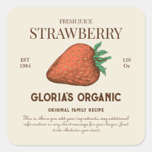 Jus de fraise vintage Étiquette de produit