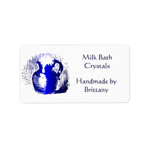 Jus de lait bleu blanc personnalisé Étiquettes d'a