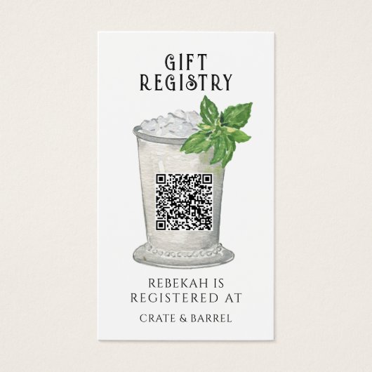 Jus de menthe | Carte de registre cadeau de code Q (Devant)