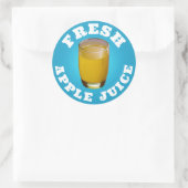 Jus de pomme frais Sticker rond classique (Sac)