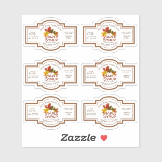 Jus de sirop d'érable minuscule Étiquette Feuilles (Feuille)