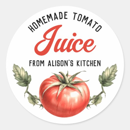 Jus de Tomate Maison Étiquette de mise en conserve (Devant)