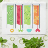 Jus d'été nom personnalisé serviette de cuisine (Plié)