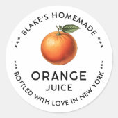 Jus d'orange maison étiquette (Devant)