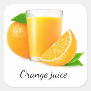 Jus d'orange vierkante sticker