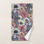 Jus gris et fleurs (Serviette à main)