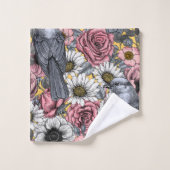 Jus gris et fleurs (Gant de toilette)