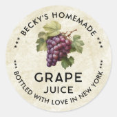 Jus vintage de raisins rouges étiquette de conserv (Devant)