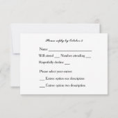 Jusqu'à ce que la mort nous sépare Skeleton RSVP (Dos)