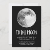 Jusqu'à la Lune | Invitation à une fête d'annivers (Devant)
