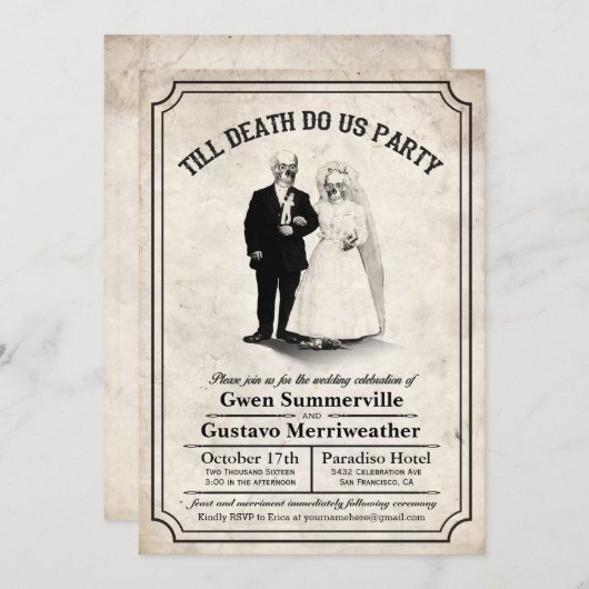 Jusqu'à la mort faites-nous les invitations (Devant / Derrière)