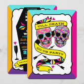 Jusqu'à la mort Fêtez-nous - Neon Faire-part de ma (Devant / Derrière)