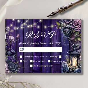 Jusqu'à la mort Floral RSVP gothique foncé viole