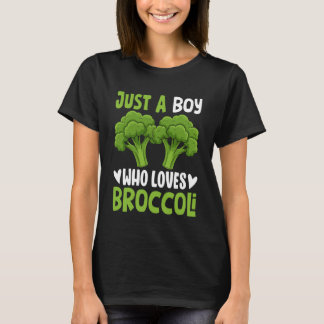 Just A Boy Who Loves Broccoli Funny Vegan Broccoli T-shirt