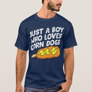 Just A Boy Who Loves Corn Dogs Food Lovers Korean T-shirt