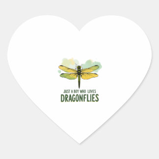Just a Boy who loves Dragonflies. Dragonflies Drag Hart Sticker