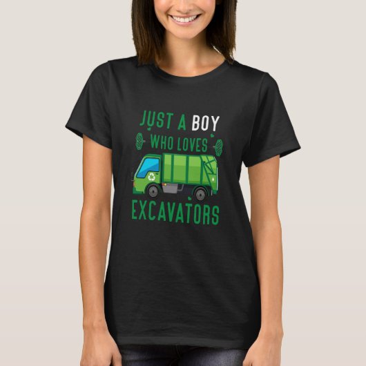 Just A Boy Who Loves Garbage Trucks idea 3 T-shirt (Voorkant)