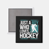 Just A Boy Who Loves Hockey  Magneet (Voorkant / Achterkant)